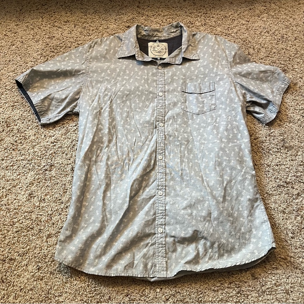 Native Code Men’s Pineapple Button Down Shirt